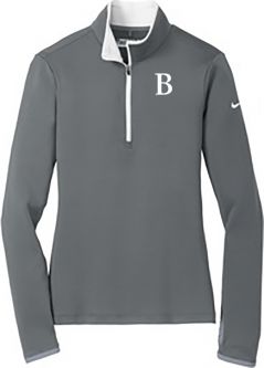 Women's Nike Dri-Fit Stretch 1/2 Zip, Dark Grey/White